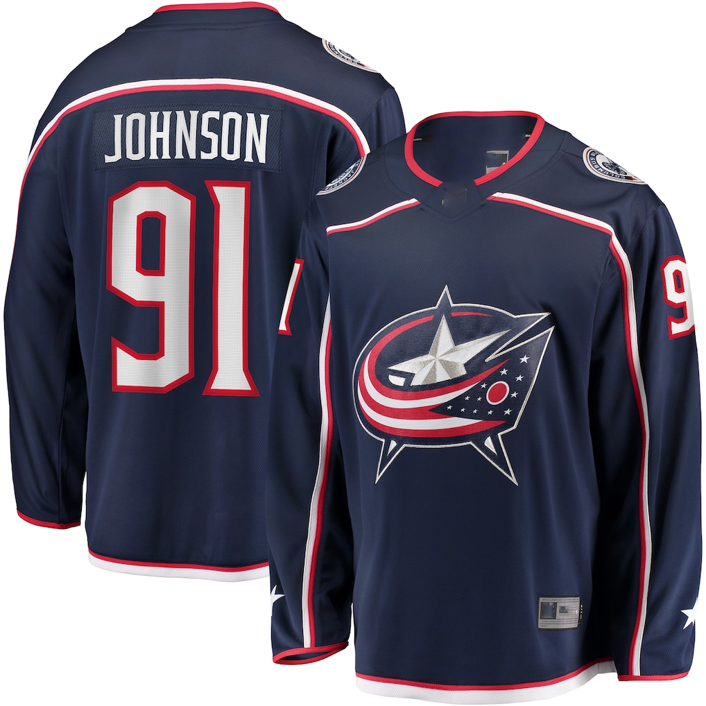Gdoa CB.Jackets #91 Kent Johnson Navy Home Breakaway Jersey