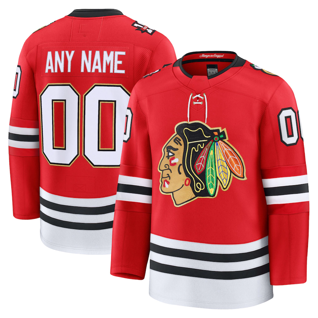Gdoa Custom C.Blackhawks Red Centennial Premium Jerseys