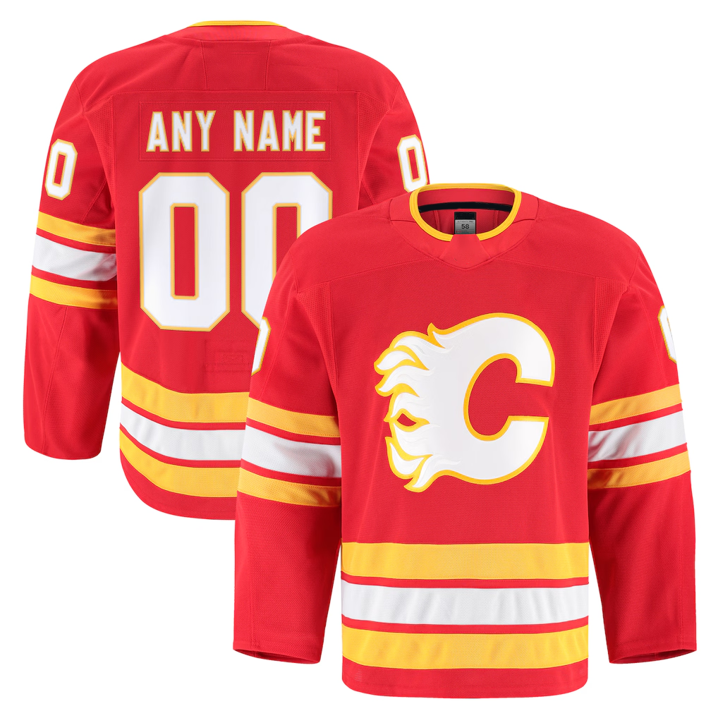 Gdoa Custom C.Flames Red Home Authentic Pro Jerseys