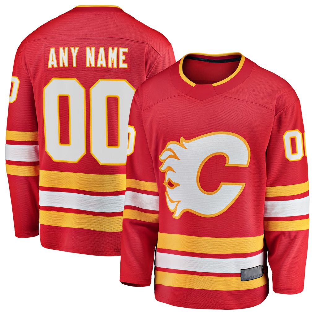 Gdoa Custom C.Flames Red Home Breakaway Jerseys