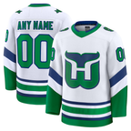 Gdoa Custom C.Hurricanes White Throwback Premium Stitched Jerseys