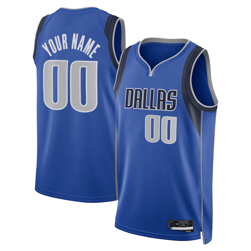 Edoa Custom D.Mavericks Blue Swingman Jerseys - Icon Edition