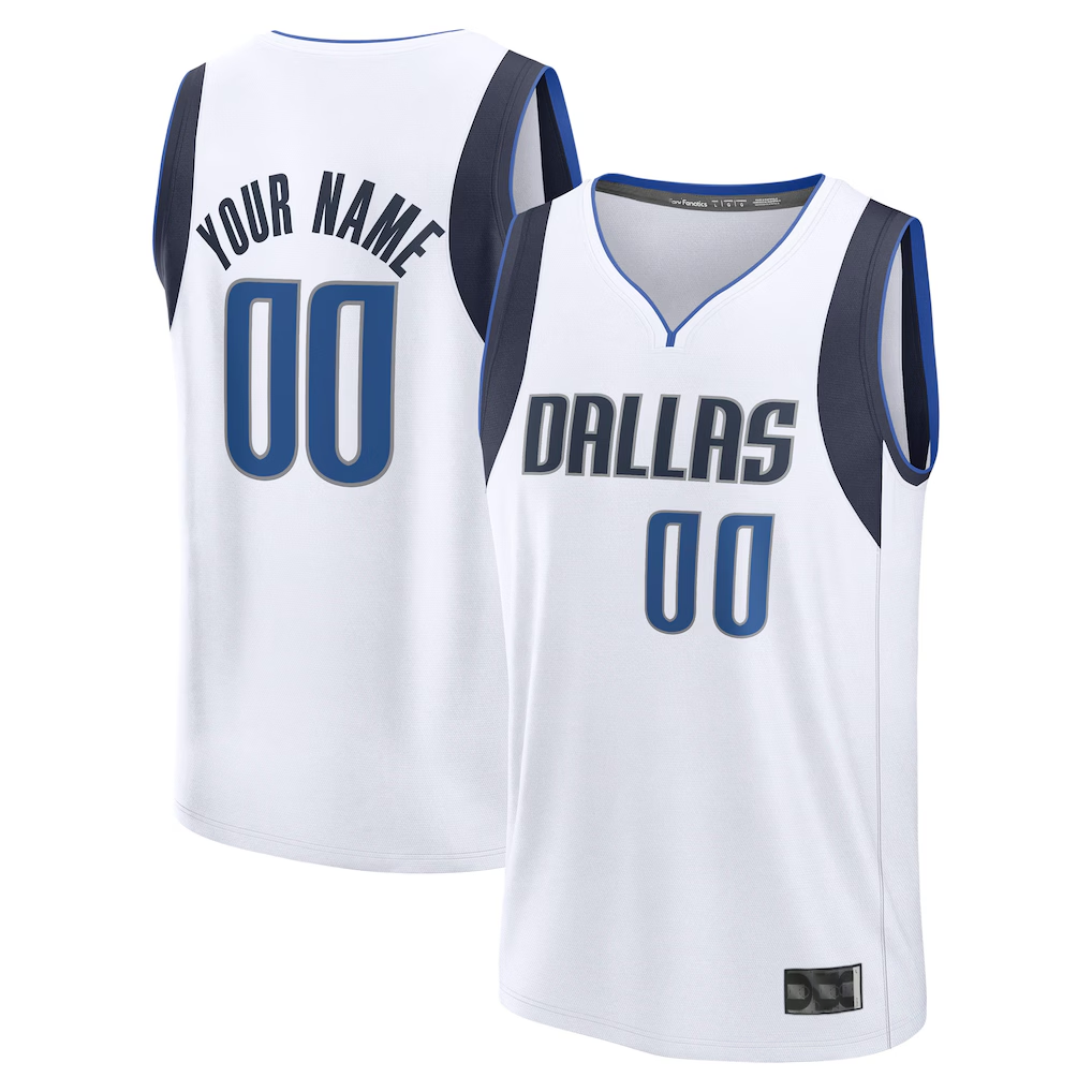 Edoa Custom D.Mavericks White Fast Break Jerseys - Association Edition