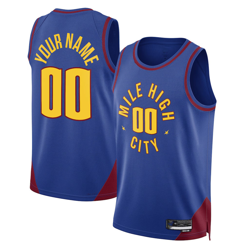 Edoa Custom D.Nuggets Blue 2022-23 Swingman Jerseys - Statement Edition