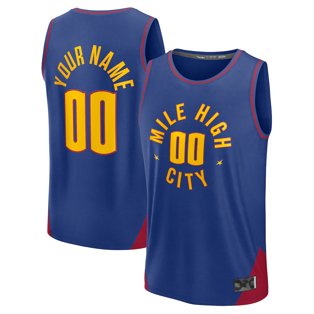 Edoa Custom D.Nuggets  Blue Fast Break Jerseys - Statement Edition