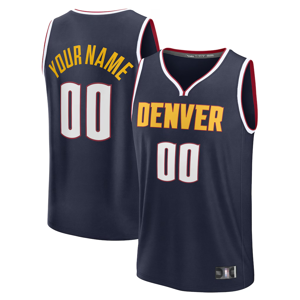 Edoa Custom D.Nuggets Navy Fast Break Jerseys - Icon Edition