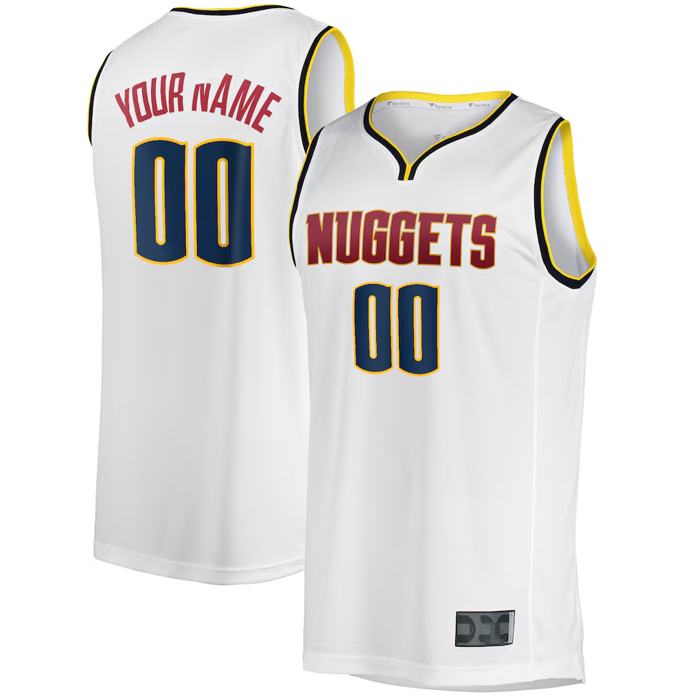 Edoa Custom D.Nuggets White Fast Break Replica Jerseys - Association Edition