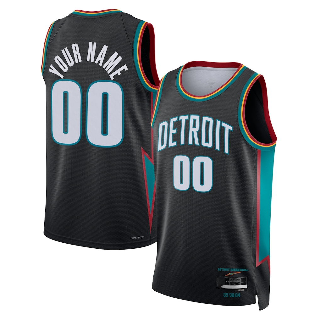 Edoa Custom D.Pistons Charcoal 202526 City Edition Swingman Jerseys