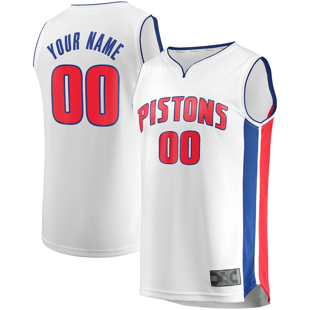 Edoa Custom D.Pistons  White Fast Break Replica Jerseys - Association Edition