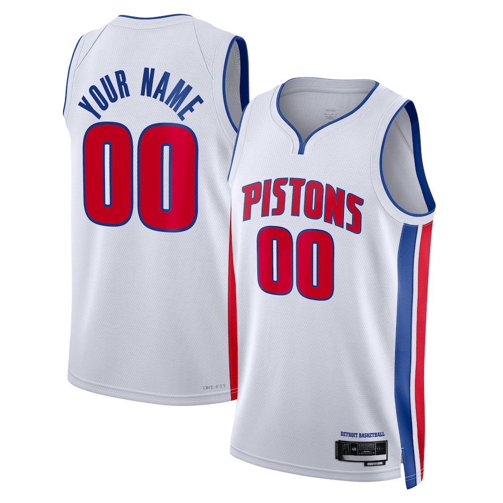 Edoa Custom D.Pistons White Swingman Jerseys - Association Edition