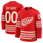 Gdoa Custom D.Red wings Red Centennial Premium Jerseys