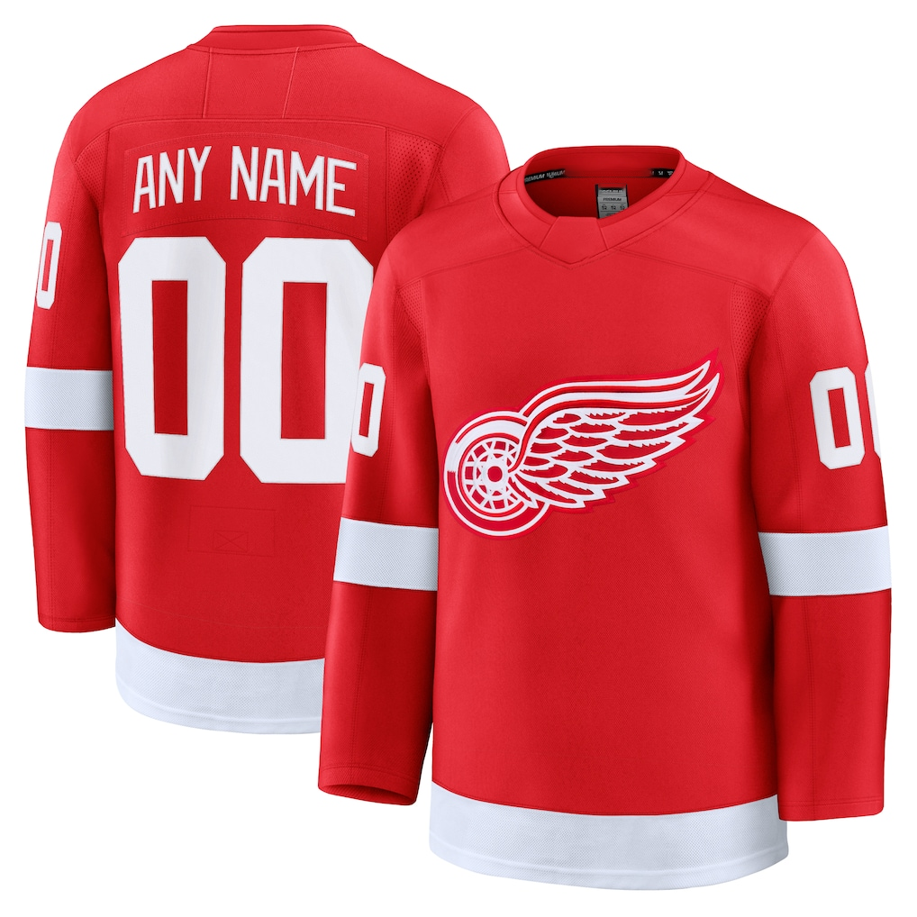 Gdoa Custom D.Red wings Red Home Premium Jerseys