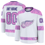 Gdoa Custom D.Red wings White 2024 Hockey Fights Cancer Practice Jerseys