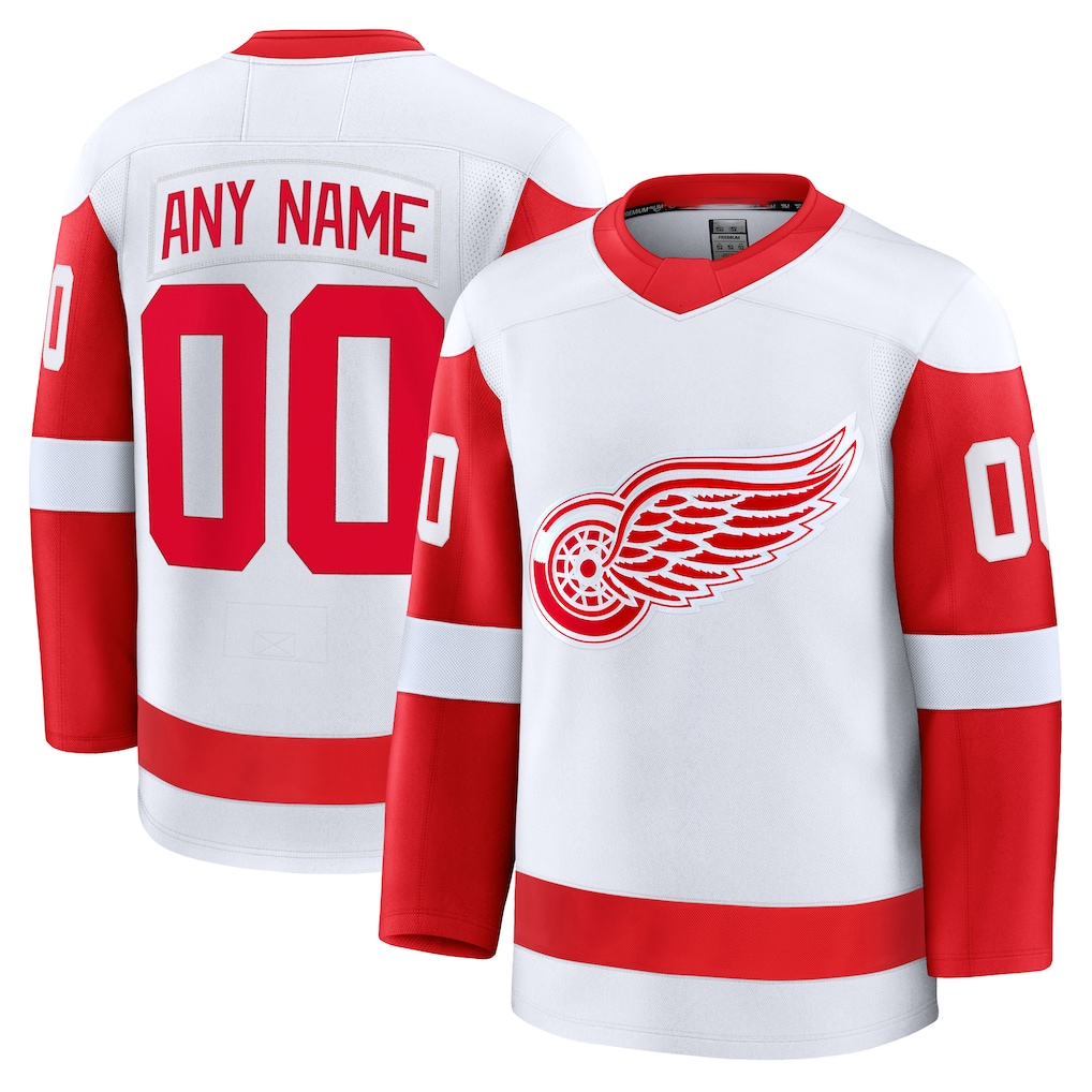 Gdoa Custom D.Red wings White Away Premium Jerseys