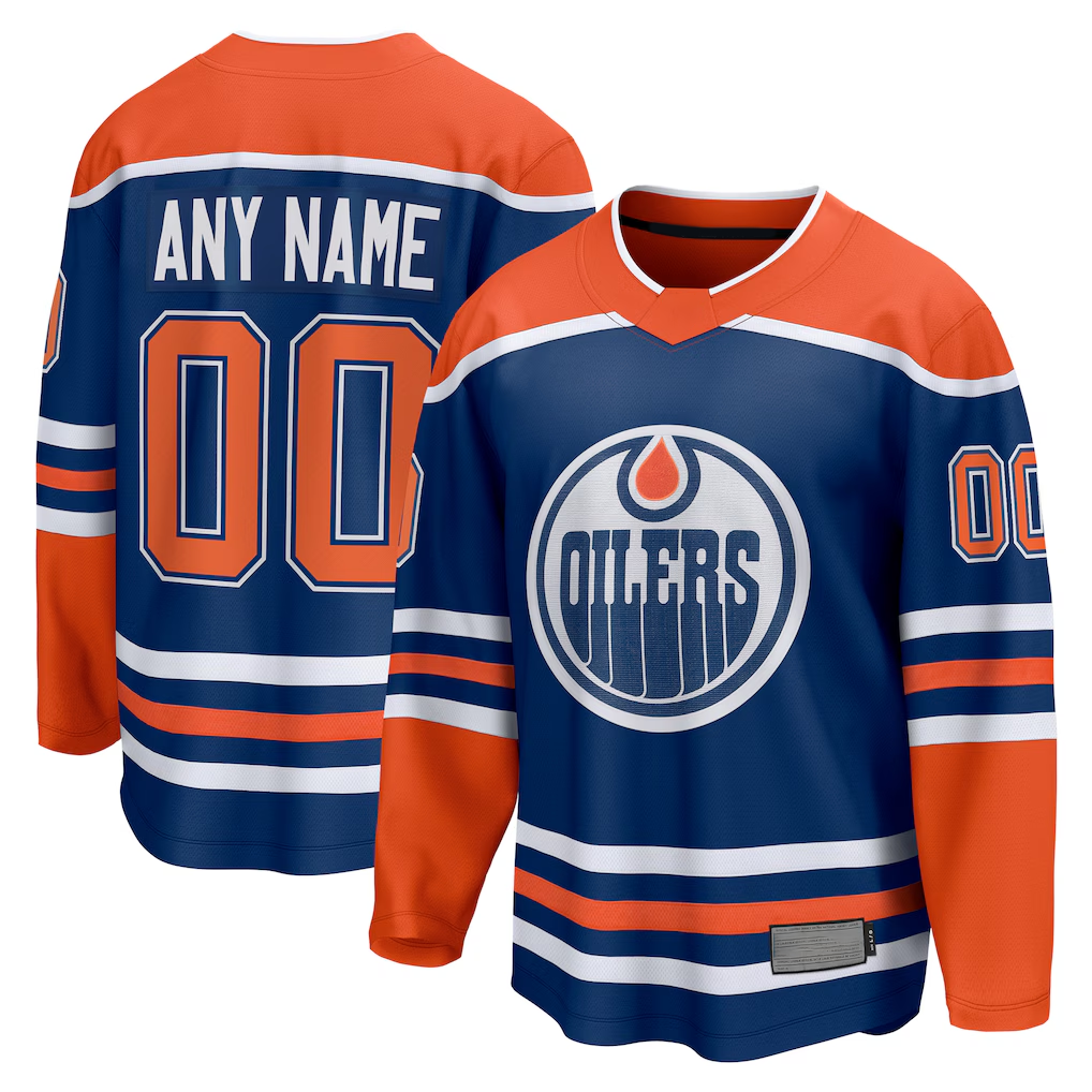 Gdoa Custom E.Oilers Royal Home Breakaway Jerseys