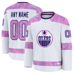 Gdoa Custom E.Oilers White 2024 Hockey Fights Cancer Practice Jerseys