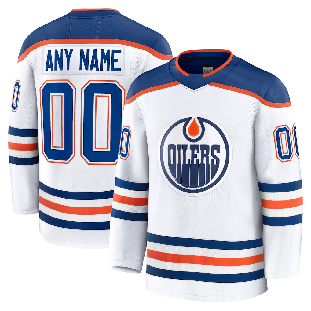 Gdoa Custom E.Oilers White Away Premium Jerseys