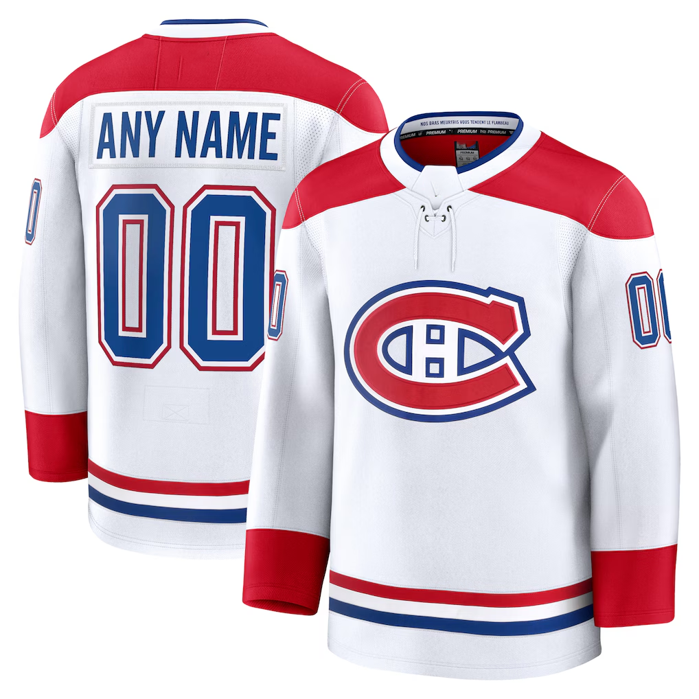 Gdoa Custom M.Canadiens White Away Premium Jerseys