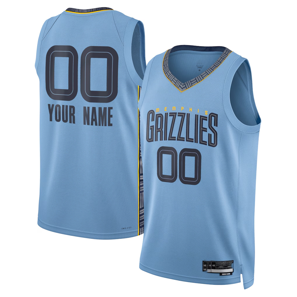 Edoa Custom M.Grizzlies Blue 2022-2023 Swingman Stitched Stitched JerseysStatement Edition