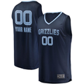 Edoa Custom M.Grizzlies Navy Fast Break Replica Stitched Jerseys- Icon Edition