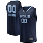 Edoa Custom M.Grizzlies Navy Fast Break Replica Stitched Jerseys- Icon Edition