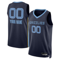 Edoa Custom M.Grizzlies Navy Swingman Stitched Jerseys- Icon Edition