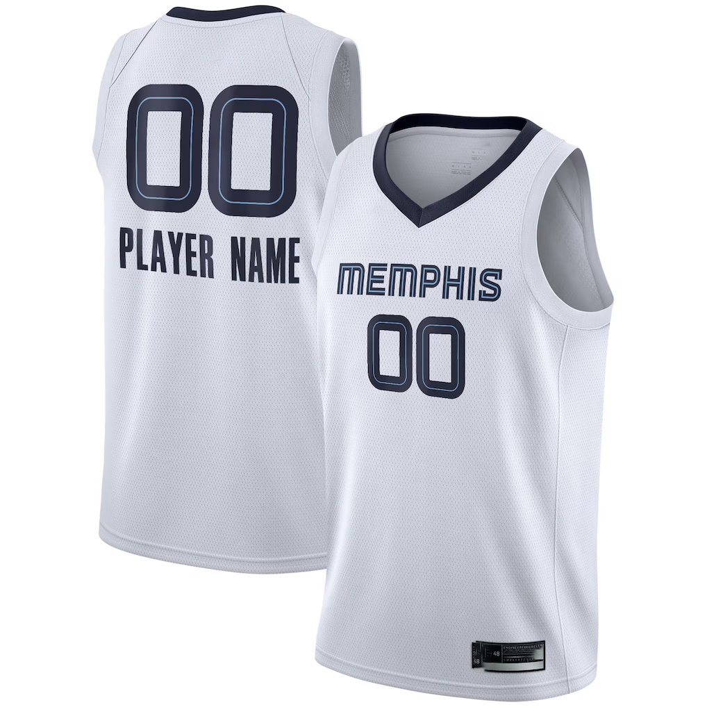 Edoa Custom M.Grizzlies White 2020-2021 Swingman Stitched Jerseys - Association Edition