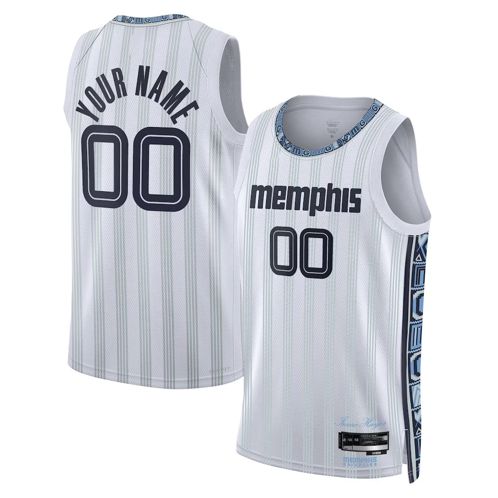 Edoa Custom M.Grizzlies White 2025-2026 City Edition Swingman Stitched Jerseys
