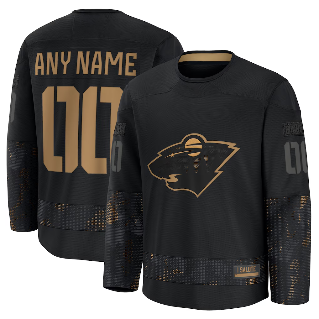 Gdoa Custom M.Wild Black 2024 Military Appreciation Practice Jerseys