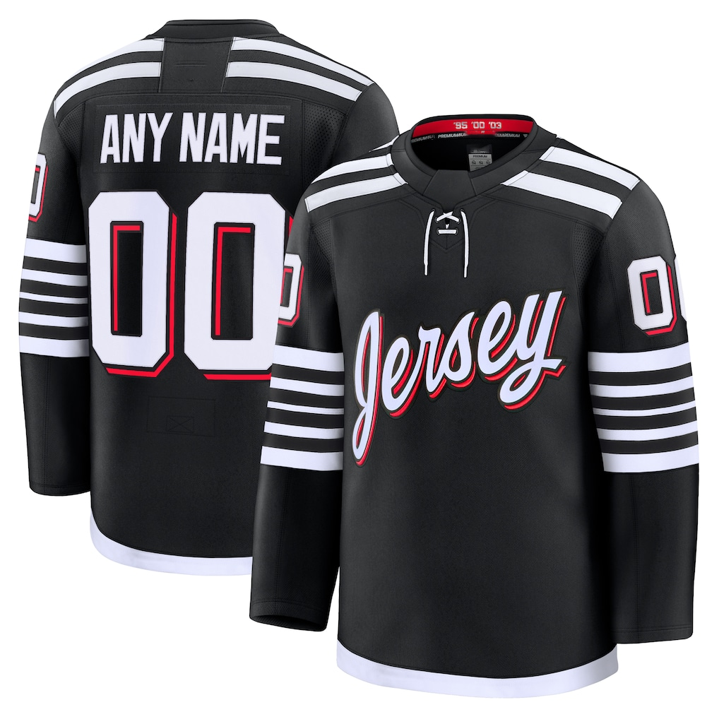 Gdoa Custom N.Jersey Devils Black Alternate Premium Jerseys