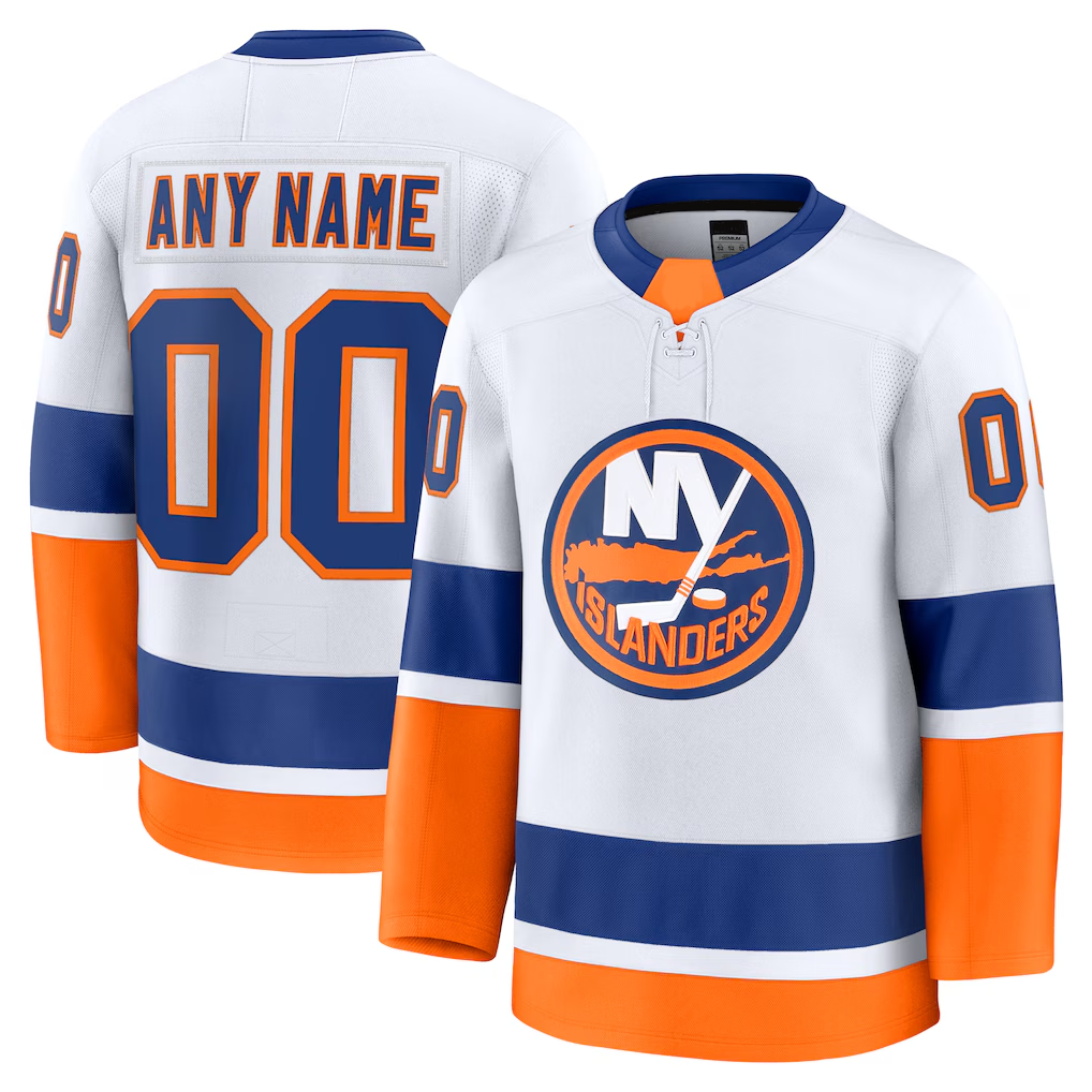 Gdoa Custom NY.Islanders White Away Premium Jerseys