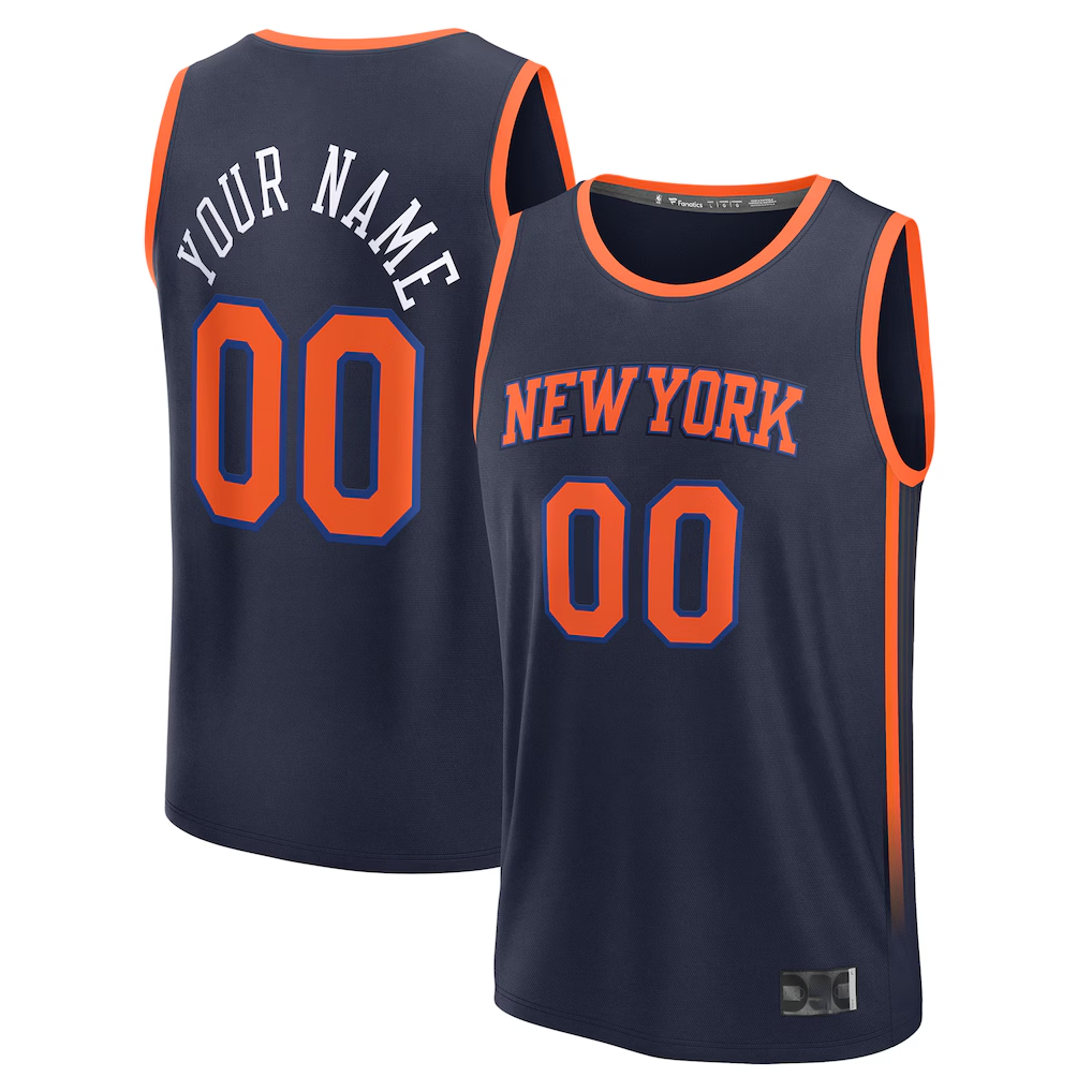 Edoa Custom NY.Knicks  Navy Fast Break Jerseys - Statement Edition