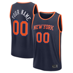 Edoa Custom NY.Knicks  Navy Fast Break Jerseys - Statement Edition
