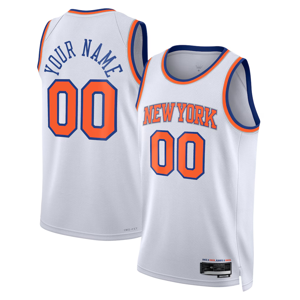 Edoa Custom NY.Knicks White Swingman Jerseys - Association Edition
