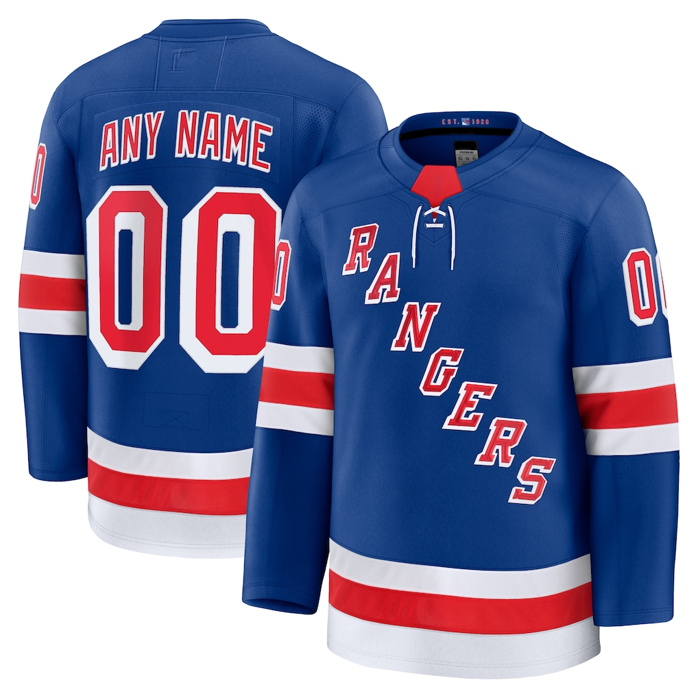Gdoa Custom NY.Rangers Royal Home Premium Jerseys