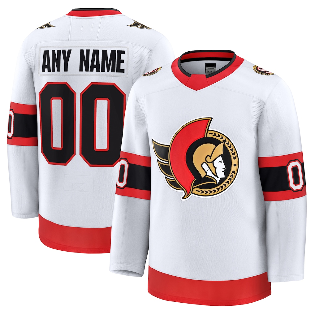 Gdoa Custom O.Senators White Away Premium Jerseys