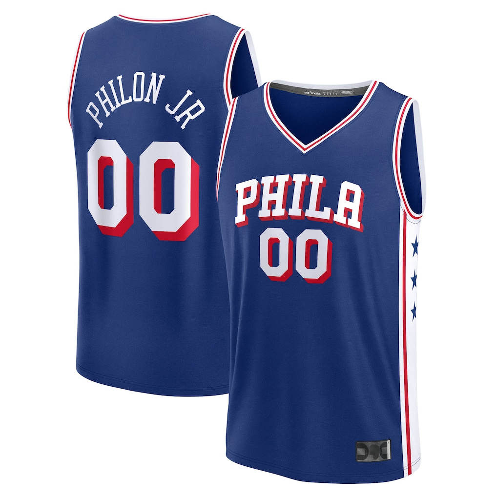 Edoa P.76ers #00 Labaron Philon Jr. Royal Swingman Jerseys - Icon Edition