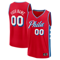 Edoa Custom P.76ers Red Fast Break Jerseys - Icon Edition