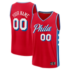Edoa Custom P.76ers Red Fast Break Jerseys - Icon Edition