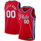 Edoa Custom P.76ers Red Swingman Jerseys - Statement Edition
