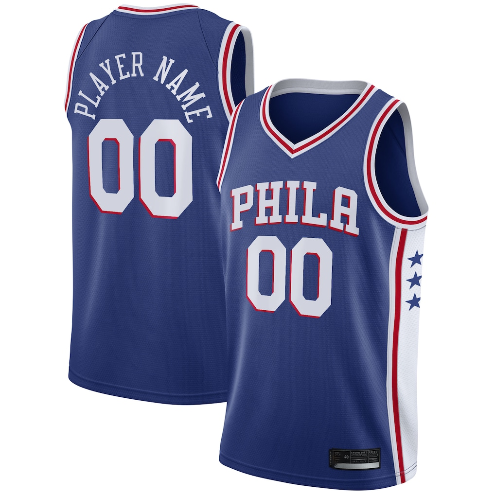 Edoa Custom P.76ers Royal 2020-21 Swingman Jerseys - Icon Edition