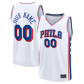 Edoa Custom P.76ers White Fast Break Jerseys - Association Edition