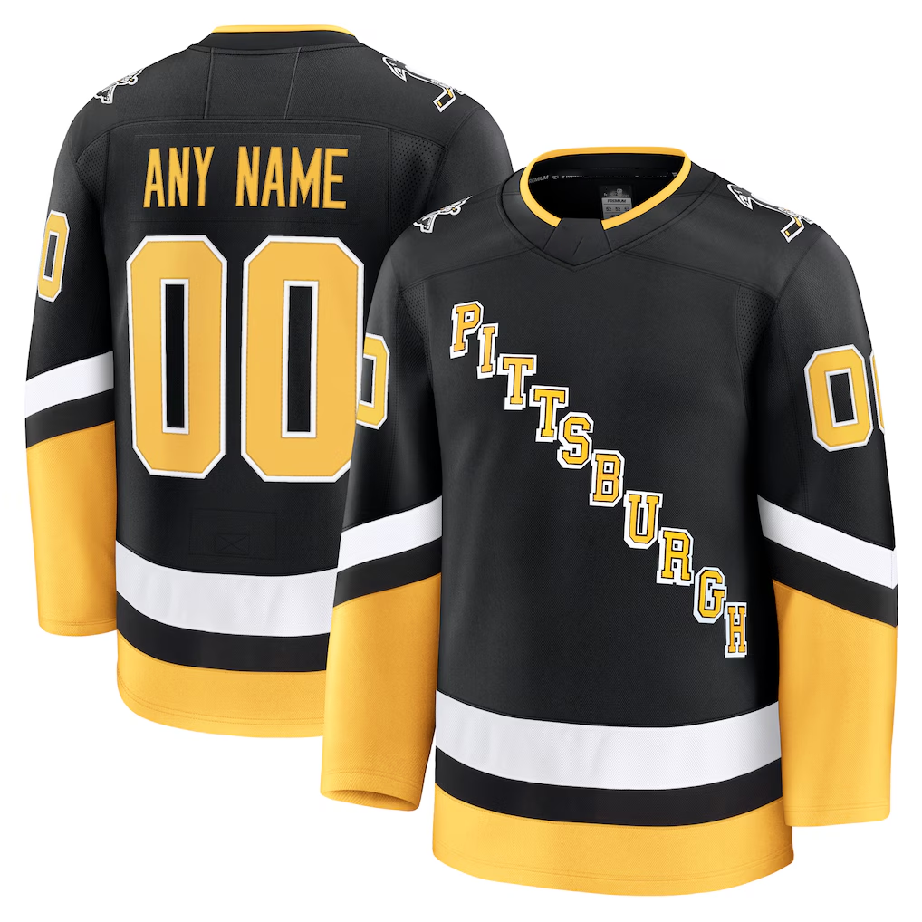 Gdoa Custom P.Penguins Black Alternate Premium Jerseys