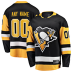 Gdoa Custom P.Penguins Black Home Breakaway Jerseys