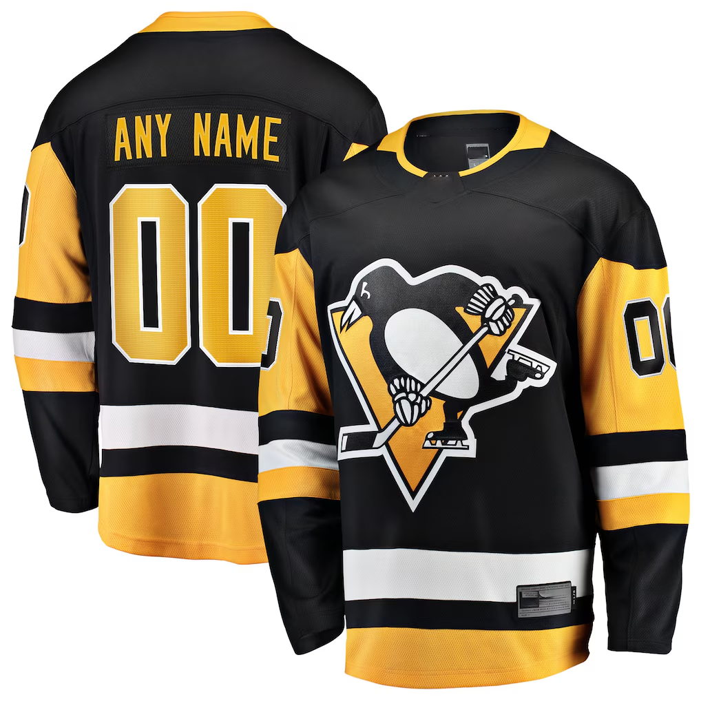 Gdoa Custom P.Penguins Black Home Breakaway Jerseys