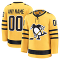 Gdoa Custom P.Penguins Gold Alternate Premium Jerseys