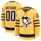 Gdoa Custom P.Penguins Gold Alternate Premium Jerseys