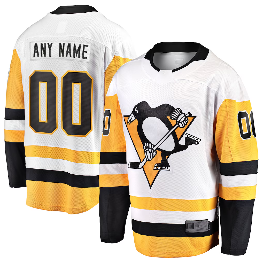 Gdoa Custom P.Penguins White Away Breakaway Jerseys