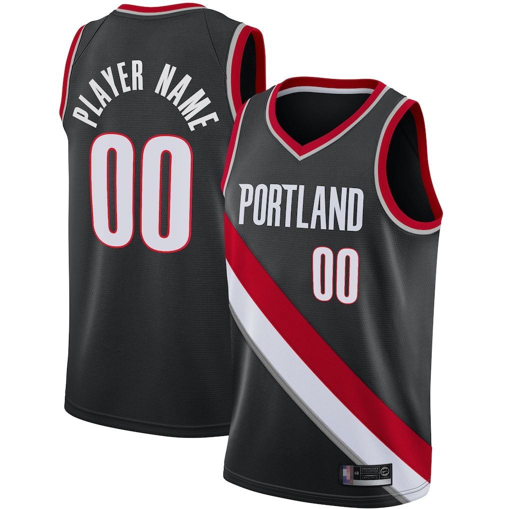 Edoa Custom PT.Blazers Black 2020-2021 Swingman Jerseys - Icon Edition