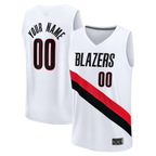 Edoa Custom PT.Blazers Fanatics White Fast Break Replica Jerseys - Association Edition